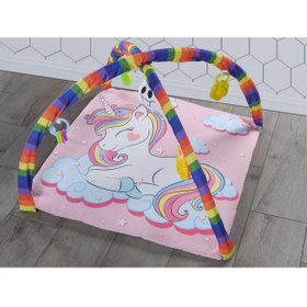 Resim handanca Pony Bebek Oyun Halısı Çıngıraklı Oyun Minderi Oyuncaklı Bebek Yer Yatağı 
