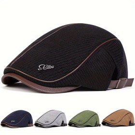 Resim Erkek Şık Siyah Beret - Sıcak, Rahat Kış Şapkası, Seyahat, Plaj ve Partiler için, Polyester Lif, Sadece Elde Yıkama, Beret Ha 
