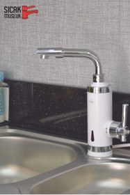 Resim Sıcak Musluk Elektrikli Ani Su Isıtıcı Termal Şofben Musluk 