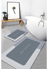 Resim Sihirli Su Emici Banyo Paspası Kaymaz Tabanlı Kare 3,5 Mm 40x60 Diğer 