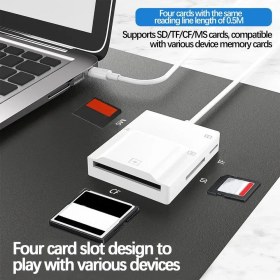 Resim Foxyn NK-3057U Telefon Pc Taşınabilir Usb3.0 4 In 1 Yüksek Iletim Hızı Tf Cf Sd Ms Type C Kart Okuyucu 