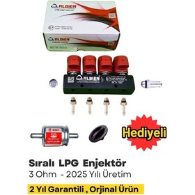 Resim Lpg Enjektörü 4 Silindir 3 Ohm Filtre Ve Kapak Hediyeli Atiker Aldesa Zavoli Cangas Mimgas Uyumlu 