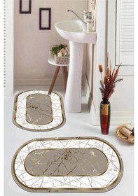 Resim Vizon Kaymaz Taban Oval Banyo Paspas Takım 416-06 çok renkli 