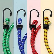 Resim 1 adet 60cm/23.62in Elastik Halat Metal saç tokası Ambalaj Kayışı ile - Dayanıklı Yüksek Elastikiyetli Kauçuk Halat, Ürün Taşıma ve Sabitleme için Uygun, Her İki Ucunda Metal saç tokası ile 