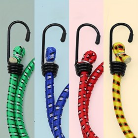 Resim 1 adet 60cm/23.62in Elastik Halat Metal saç tokası Ambalaj Kayışı ile - Dayanıklı Yüksek Elastikiyetli Kauçuk Halat, Ürün Taşıma ve Sabitleme için Uygun, Her İki Ucunda Metal saç tokası ile 