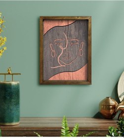 Resim Bk Home Minimalist Art Tasarımlı Doğal Masif Ahşap Çerçeveli Tabl (551089825) 