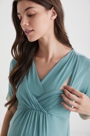 Resim Yumuşak dokulu hamile pijama takımı - Su Yeşili / M 