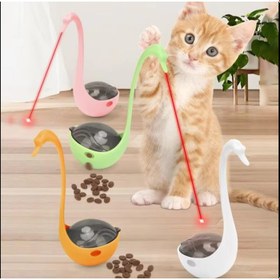 Resim Kuğu Şeklinde Lazerli Kedi Oyuncağı 