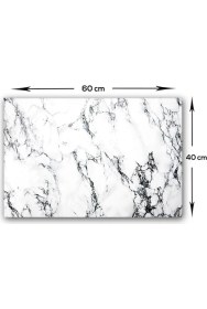 Resim Decorita Beyaz Mermer Görünümlü | Cam Ocak Arkası Koruyucu | 40CM x 60CM 