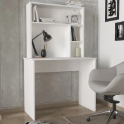 Resim Dorpek Harris Raflı Arka Panelli Çalışma Masası Beyaz 