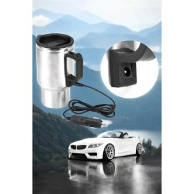 Resim Araç Içi Çelik Su Isıtıcı Termos Bardak Çakmak Girişli Kupa Görünümlü 