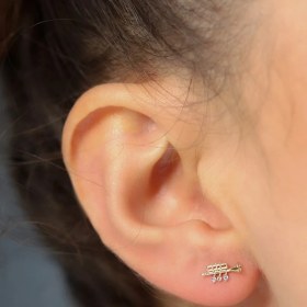 Resim Fay Yamaner 14 Ayar Altın Trompet Küpe 