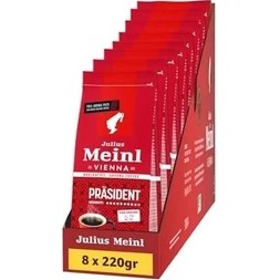 Resim Mena Rise Julius Meinl President Blend Öğütülmüş Filtre Kahve, 220 Gram x 8 Adet 