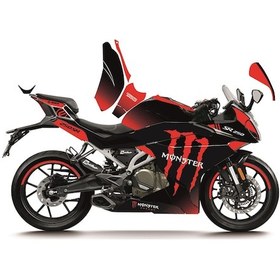 Resim Cfmoto 250sr Kırmızı Monster Model Parçalı Motosıklet Kaplama Stıcker Etıket Modelı 