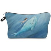 Resim Unimarket Hz2727 Balina Taze Baskı Sevimli Balina Deniz Serisi Kadın Büyük Kapasiteli Tasarımcı Organizatör Eko Çocuk Kalem Kutusu Makyaj Çantası Ulblzı 