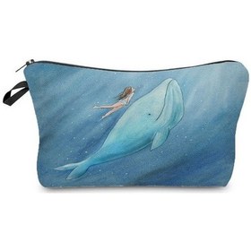 Resim Unimarket Hz2727 Balina Taze Baskı Sevimli Balina Deniz Serisi Kadın Büyük Kapasiteli Tasarımcı Organizatör Eko Çocuk Kalem Kutusu Makyaj Çantası Ulblzı 