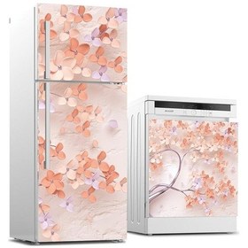 Resim Buzdolabı Ve Bulaşık Makinası Beyaz Eşya Sticker Kaplama 3D Yapra 