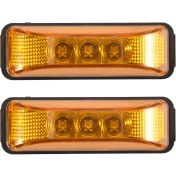 Resim 2pcs 24V 3.9inch 3 LED Kamyon Römorku Amber Işık Ön LED Yan Işaretçi Işıkları Açıklama Göstergesi Lamba Su Geçirmez (Yurt Dışından) 