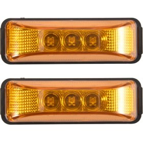 Resim 2pcs 24V 3.9inch 3 LED Kamyon Römorku Amber Işık Ön LED Yan Işaretçi Işıkları Açıklama Göstergesi Lamba Su Geçirmez (Yurt Dışından) 