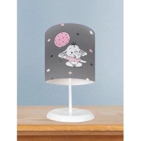 Resim Mekta Home Bebek ve Çocuk Odası Pembe Filli Balonlu Desenli Abajur 