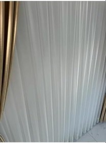 Resim Tül Düz Altı Desenli Keten Sık Dokuma Boru Pile 1 3 Pile,Kırık Beyaz 340 X 220 