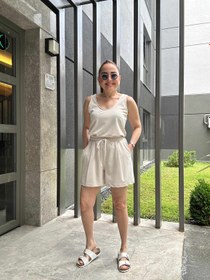 Resim Modal Şort Takım - Krem / Medium 