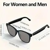 Resim Klipsli Akıllı Çok Fonksiyonlu Gözlükler Sesli Arama Özelliği ve HIFI Ses Kalitesi ile HD UV Koruyucu Camlar, Dahili Mikrofon & Hoparlörler ve Sürüş ve Dış Mekan Seyahati için Uzaktan Kumandalı Kamera 