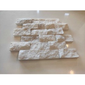 Resim Polen Stone Beyaz Mermer Patlatma Duvar Kaplama Taşı Simli Fileli 