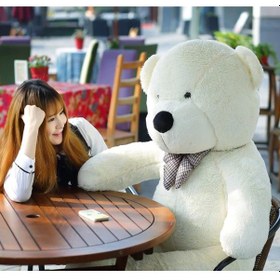 Resim Sevgiliye Özel Hediye - 140 Cm Papyonlu Peluş Ayıcık... Bej 