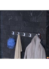 Resim Modilayn Arı Serisi 15 Kancalı Banyo Askısı - 5'li Set 76,4x9,6 Cm Ekstra Düzen Ve Yer Tasarrufu Antrasit 