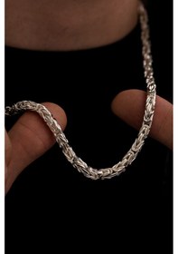 Resim Osmanlı Gümüş Beyaz Kral Erkek Gümüş Kolye 5.2 MM 