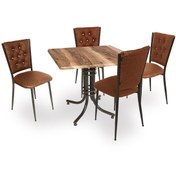 Resim Beymobilya Buket Werzalit Kare Esb-Kapitoneli Mutfak Masa Takımı (60X60) 