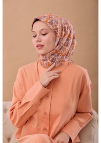 Resim Silk Home Soft Eşarp 73091-36 Turuncu, Kahve, Beyaz, Taş 