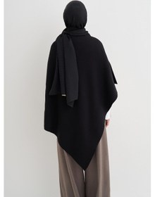 Resim Carell Robe Asimetrik Triko Kap Siyah Çok Renkli 