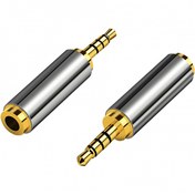 Resim 3.5 Mm To 2.5 Mm Çevirici Adaptör 3.5mm Erkek 2.5mm Dişi 4 Boğumlu Stereo Kulaklık Jakı Dönüştürücü 