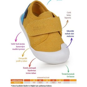 Resim Kiko Kids Catly Cırtlı Kız Bebek İlk Adım Panduf Ayakkabı Sarı 