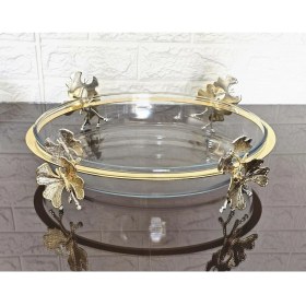 Resim Atabey Home Ikili Büyük Borcam Set Dikdörtgen 42CM ve Oval 38 cm Kelebek Gold Standlı 