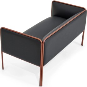 Resim Hunt Mobilya Hando Siyah Deri Ikili Ofis Kanepesi 