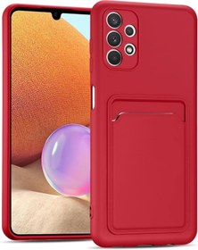 Resim Kipgsm Samsung Galaxy A33 İçin Kılıf Kamera Korumalı Kartlıklı Yumuşak Kadife Slikon Kartvizit Kapak 