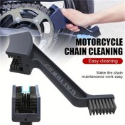 Resim Siyah Motosiklet Zinciri Temizleme Fırçası - Dayanıklı ABS Plastik Ergonomik Sap ve Tüylerle Verimli Zincir Bakımı, Sokak Tur Bikes için Kolay Kullanım, Motosiklet Temizleme Aracı, Şık Tasarım, Sağlam Yapı 