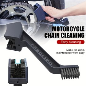 Resim Siyah Motosiklet Zinciri Temizleme Fırçası - Dayanıklı ABS Plastik Ergonomik Sap ve Tüylerle Verimli Zincir Bakımı, Sokak Tur Bikes için Kolay Kullanım, Motosiklet Temizleme Aracı, Şık Tasarım, Sağlam Yapı 
