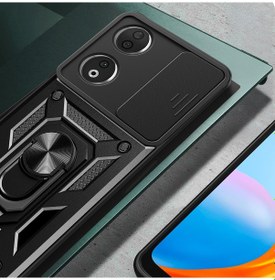 Resim Honor 90 Uyumlu Kılıf Magnetik Standlı Kamera Korumalı Zore Sürgülü Vega Kapak-mavi Mavi 