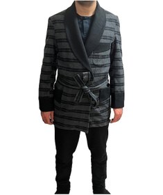 Resim Ekose Yün Kaşe Robdöşambır - Gri 