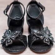 Resim Kız Çocuk Topuklu Ayakkabı Siyah Kelebek 