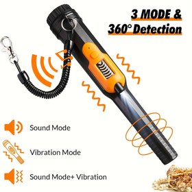Resim LCD Ekranlı ve Suni Deri Kılıflı 3 Modlu Metal Dedektörü Pinpointer - IP68 Su Geçirmez, Yetişkinler ve Gençler için Yüksek Hassasiyetli El Tipi Dedektör, Açık Hava Hazine Avı, Plaj, Park, Havuz Kenarı (Pil Dahil) | Ergonomik Tasarım | Su Geçirmez Yapı 