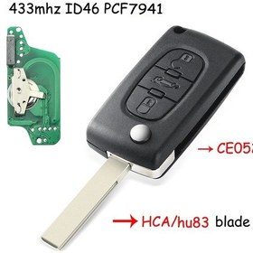 Resim Citroen C1 C2 C3 C4 C5 Berlingo Picasso İçin Filp Uzaktan Araba Anahtarı 433mhz 0023 