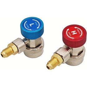 Resim Xuweiwei R134a Soğutucu Gaz Otomobil Klima Şarj Seti Hızlı Bağlantı Adaptörü Ve Ayarlanabilir Manifold Göstergesi 