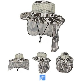 Resim Reva Rüzgar Geçirmez Kamuflaj Dağcı Şapka 56-58 Cm Gri 