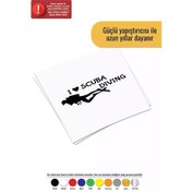 Resim I Love Scuba Diving - Araç, Oto, Laptop, Duvar Uyumlu Sticker 15 6 Cm 