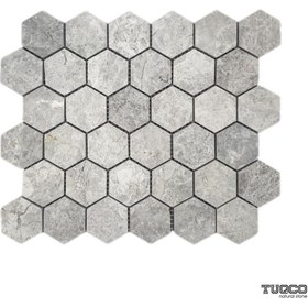 Resim TUQCO Doğal Taş 2’’ Hexagon Tundra Gri Cilalı Mermer Mozaik 